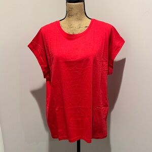 NWT Zenana Plus Size Zenana Outfitters Red Short Sleeve Crewneck Tee